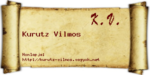 Kurutz Vilmos névjegykártya